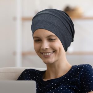 Kisumthy 4 Pieces Cotton Slouchy Chemo Beanies, Chemo Headwear Cancel Hats for Women with Hair Loss