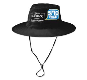 custom embroidered bucket hat design your own logo personalized embroidered summer sun hat black