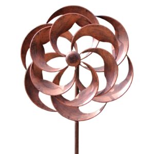 lerfugi 360 degrees metal swivel classical wind spinner willow leaves for patio lawn outdoor yard lawn garden