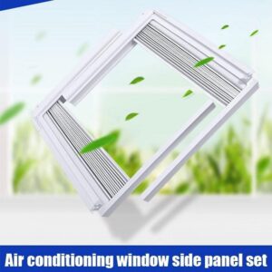 DIDnDID Window Air Conditioner Side Panels with Frame, Room AC Accordion Filler Curtain Kit Replacement, Adjustable Insulation AC Side Panel Include Frames