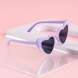 Bachelorette Party Favor Sunglasses 12 Pack,Retro Cat Eye Heart Sunglasses for Women,Bachelorette Wedding Party Photography props Bridesmaid Proposal Gifts (Purple)