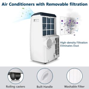 Joy Pebble Portable Air Conditioner 12000 BTU,Portable AC Unit for Room Cools up to 550 Sq.ft,Air Conditioner Portable 3-IN-ONE for Cooling&Dehumidifier&Fan,With Remote Control,24Hrs Timer,3 Fan Speed