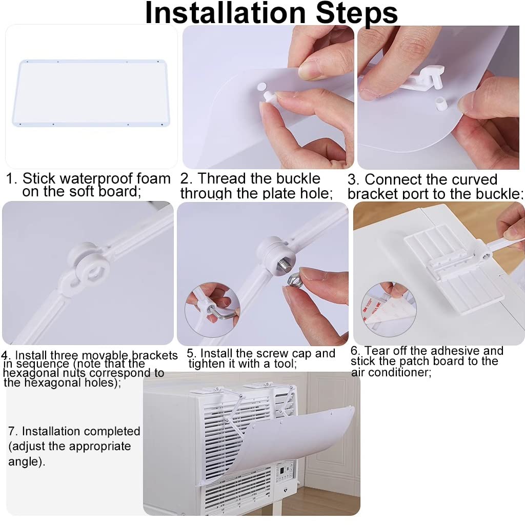 peachbasket Window Air Conditioners Windshield Universal - Room Air Conditioner Window Baffle - Prevent Direct Blowing of Cold Air - Air Conditioning Unit Baffle [20.87"X7.87"] Croppable