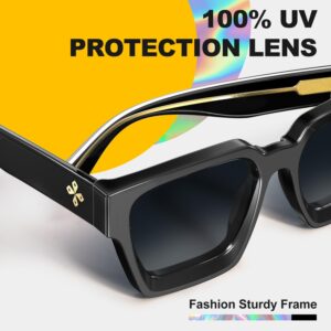 VISOONE Fashion 100% UV400 Protection Rectangle TR90 Y2K Sunglasses Accessories for Women Men RIVER