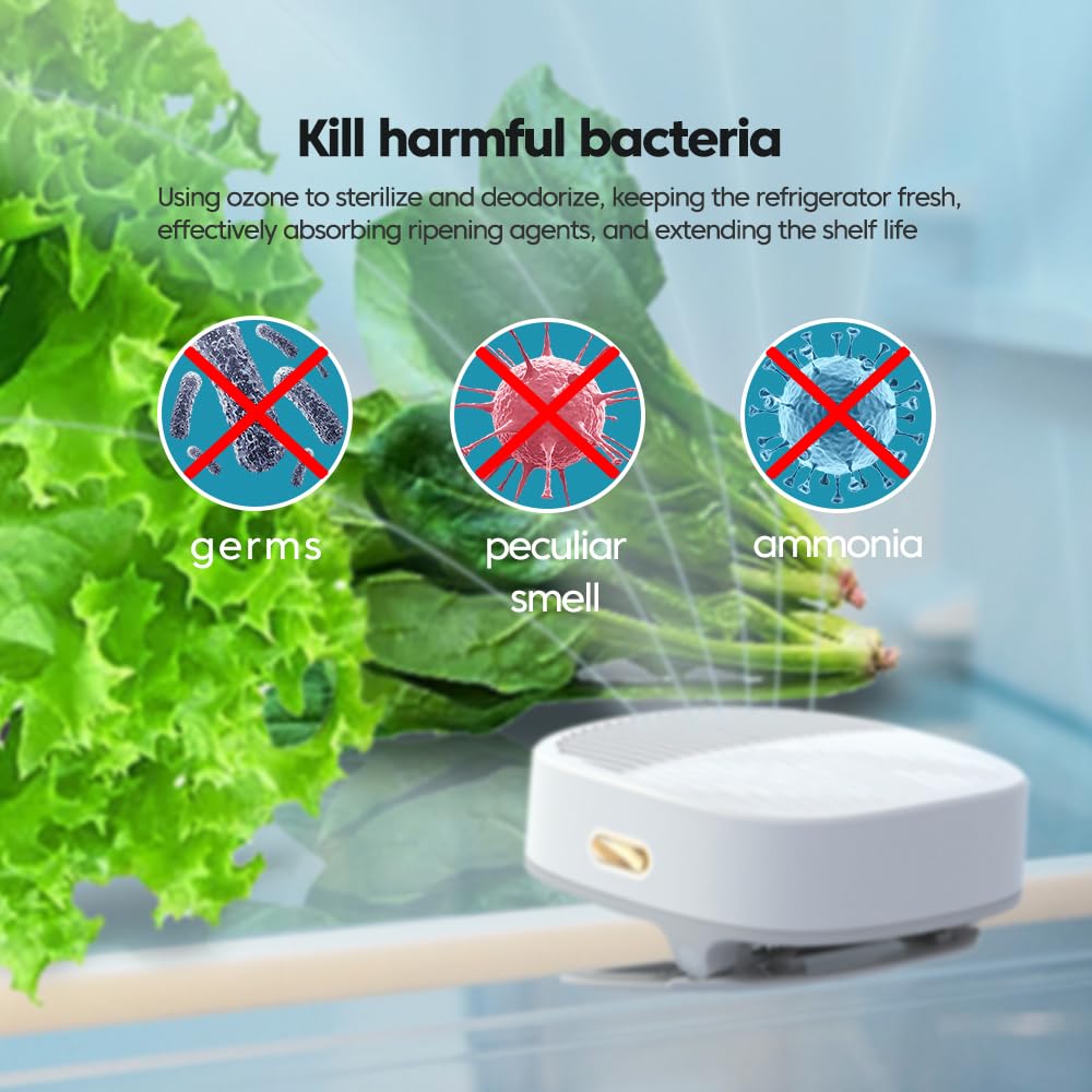 Yottew Fridge Deodorizer Rechargeable Refrigerator Deodorizer Air Freshener Reusable Fridge Odor Eliminator for Fridge, Car, Closet, Wardrobe，Green