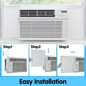 Air Jade Window Air Conditioner Side Panels with Frame, Window AC Side Panel Set for 10,000 Btu Units, Room Air Conditioner Accordion Filler Curtain Replacement Kit