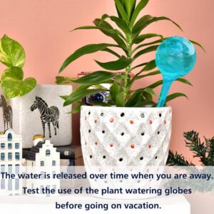 Logresy Plant Watering Stakes, Large 12pcs Flower Automatic Watering Bulbs, Plastic Plant Flower Self Watering Aqua Globes, Garden Self Watering Planter Insert for Daily Watering