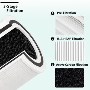 Lhari VK-6067B Filter Compatible with Vremi Air Purifier and HOKEKI VK-6067B Air Purifier, 3-in-1 H13 Grade True HEPA Filter, 2-Pack