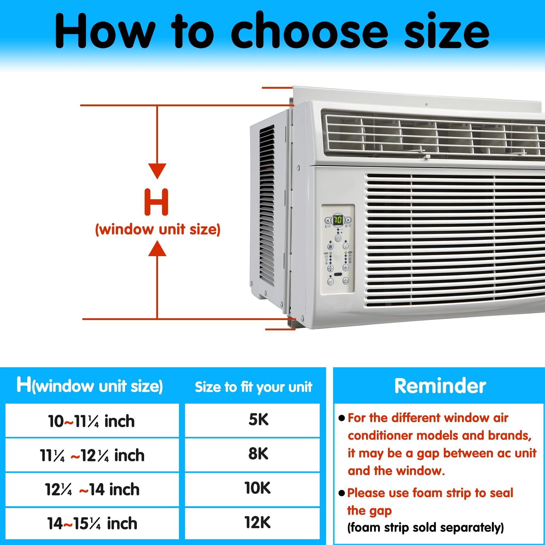 Air Jade Window Air Conditioner Side Panels with Frame, Window AC Side Panel Set for 10,000 Btu Units, Room Air Conditioner Accordion Filler Curtain Replacement Kit