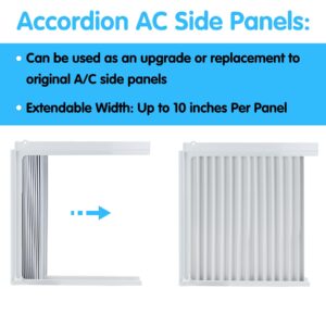 Air Jade Window Air Conditioner Side Panels with Frame, Window AC Side Panel Set for 10,000 Btu Units, Room Air Conditioner Accordion Filler Curtain Replacement Kit