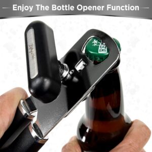 Lefty’s Left Handed Can Opener - Premium Design Black Heavy duty Stainless Steel - Easy To Turn Sharp Blade - Smooth Edge - Great Gift for Left-Handed People, Adults, Men and Women