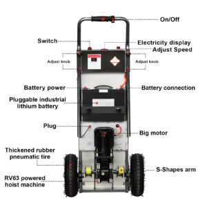 ROOMEDAL Electric Stair Climbing Hand Trucks Dolly Cart for Moving, 880lb Capacity Heavy Duty, with Folding Handle & Solid Wheel & Brakes