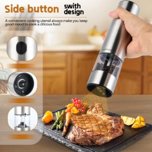 Electric Pepper Grinder - Adjustable Coarseness Salt & Pepper Mill - Easy-to-Clean - Battery Powered - One-Handed Operation - Kitchen Essential