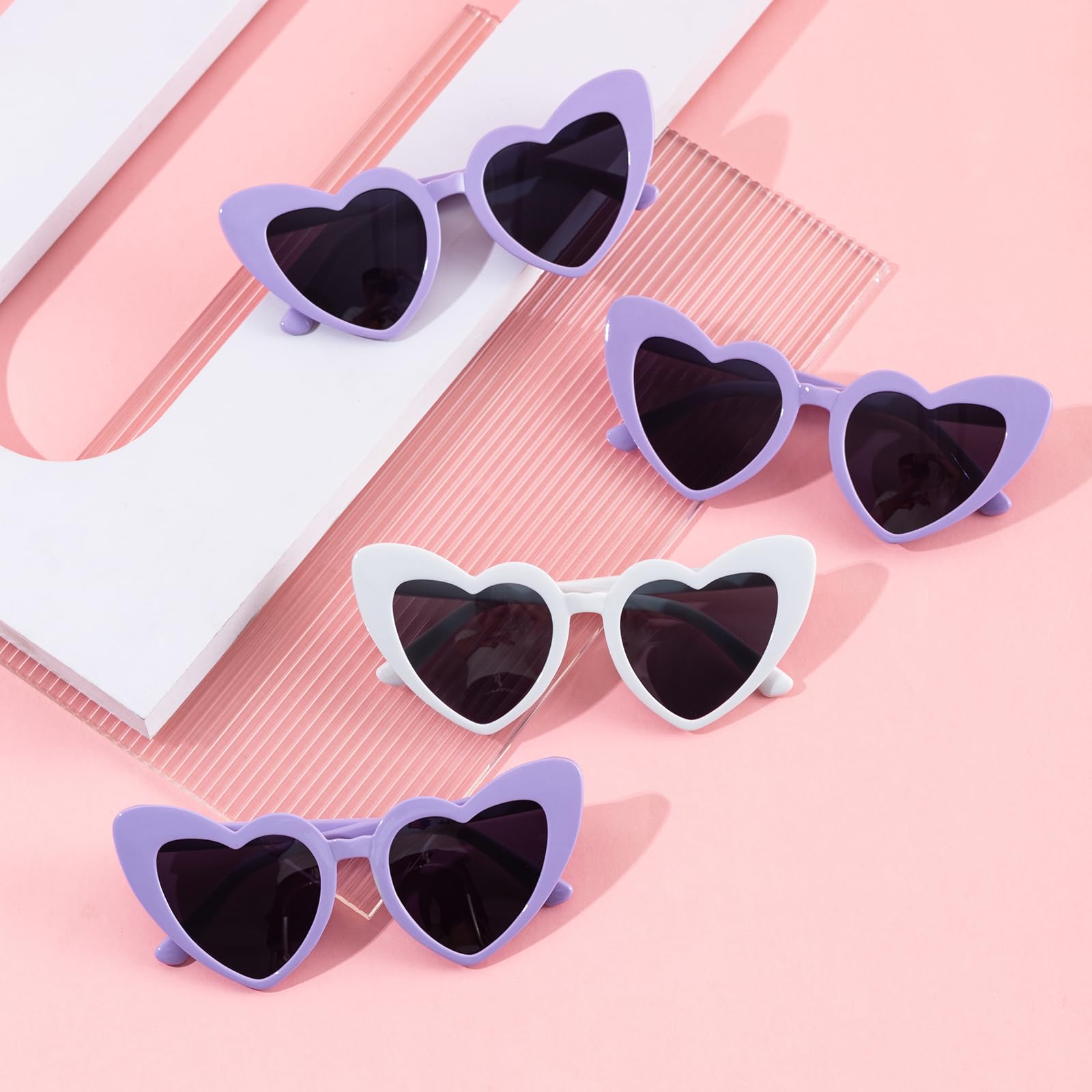 Bachelorette Party Favor Sunglasses 12 Pack,Retro Cat Eye Heart Sunglasses for Women,Bachelorette Wedding Party Photography props Bridesmaid Proposal Gifts (Purple)