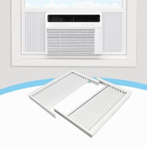 air jade window air conditioner side panels with frame, window ac side panel set for 10,000 btu units, room air conditioner accordion filler curtain replacement kit