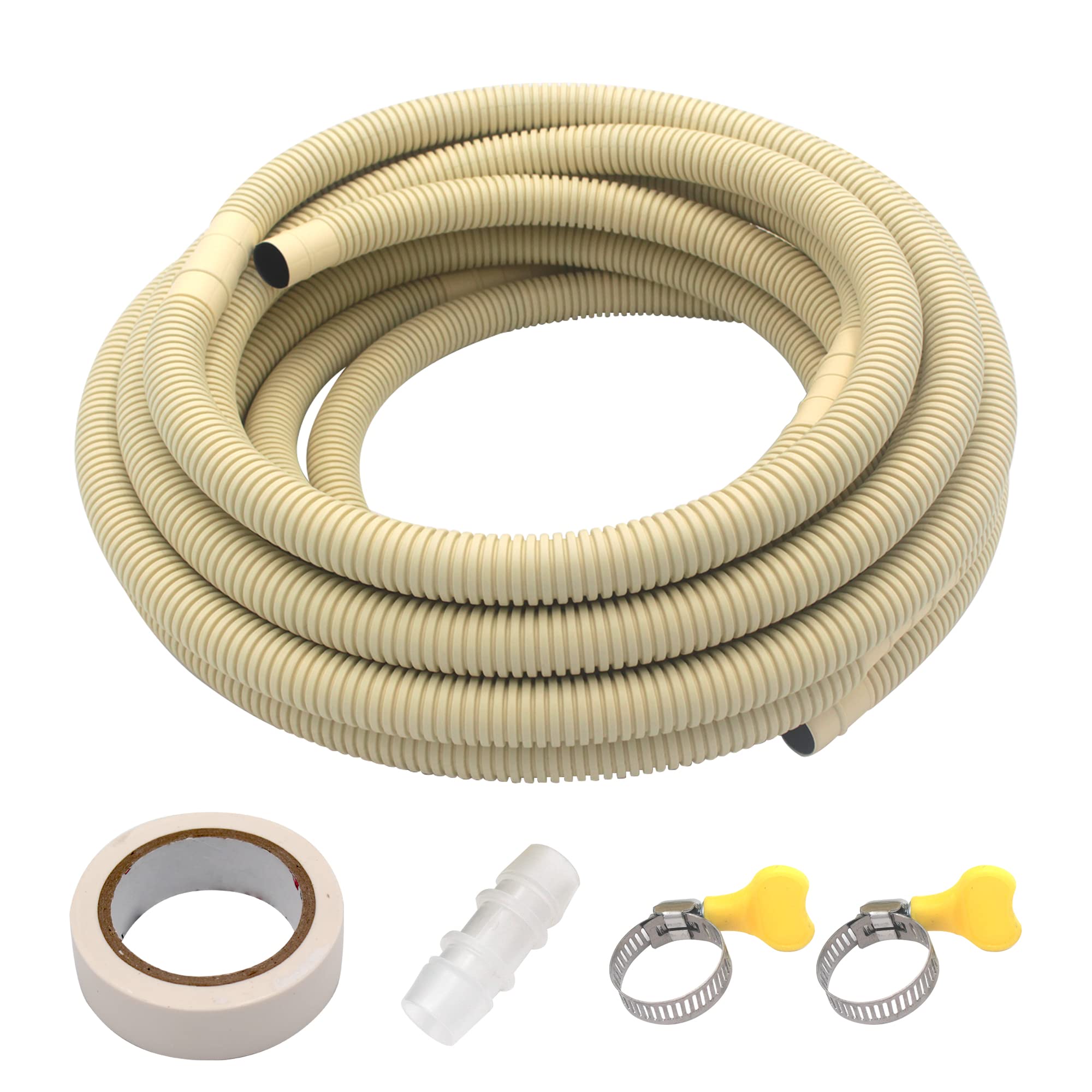 HANSUM Mini Split Drain Hose Air Conditioner Parts & Accessories Pipe Water Tube Pump Universal Line Set Cover for AC Drainage Hvac Extender Outside (25FT)