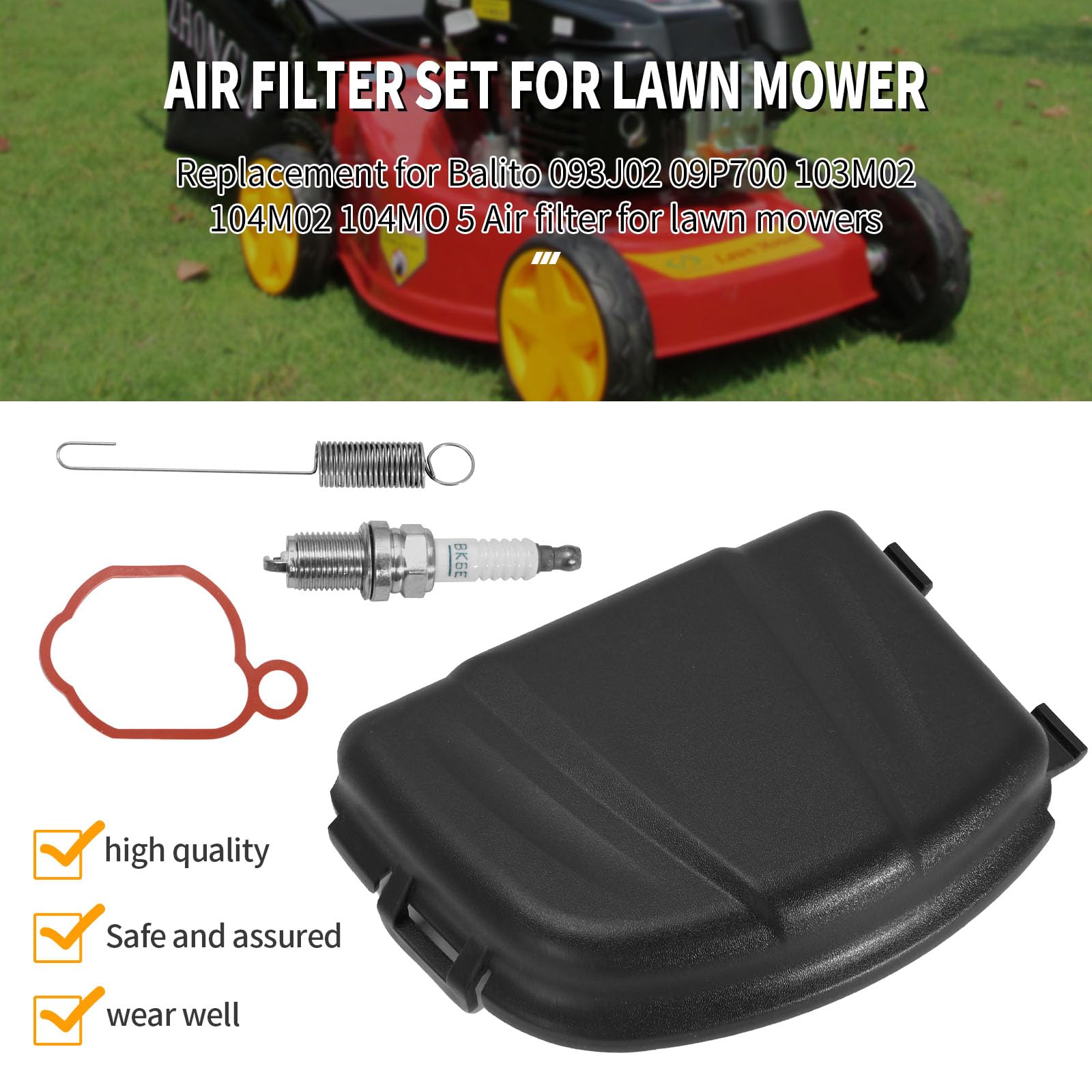 laffoonparts 595658 Air Cleaner Filter Cover 798452 Air Filter Replacement for Brigs-Straton 093J02 09P700 103M02 104M02 104M05 Lawn Mower Engine