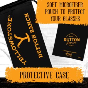 Yellowstone Black Frame Sunglasses - Inspired by Your Favorite Characters from Dutton Ranch - Stylish Eyewear for Outdoor Adventures - Black Square Sunglasses for Men & Women - Branded Soft Case