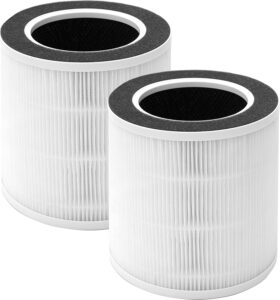 lhari vk-6067b filter compatible with vremi air purifier and hokeki vk-6067b air purifier, 3-in-1 h13 grade true hepa filter, 2-pack