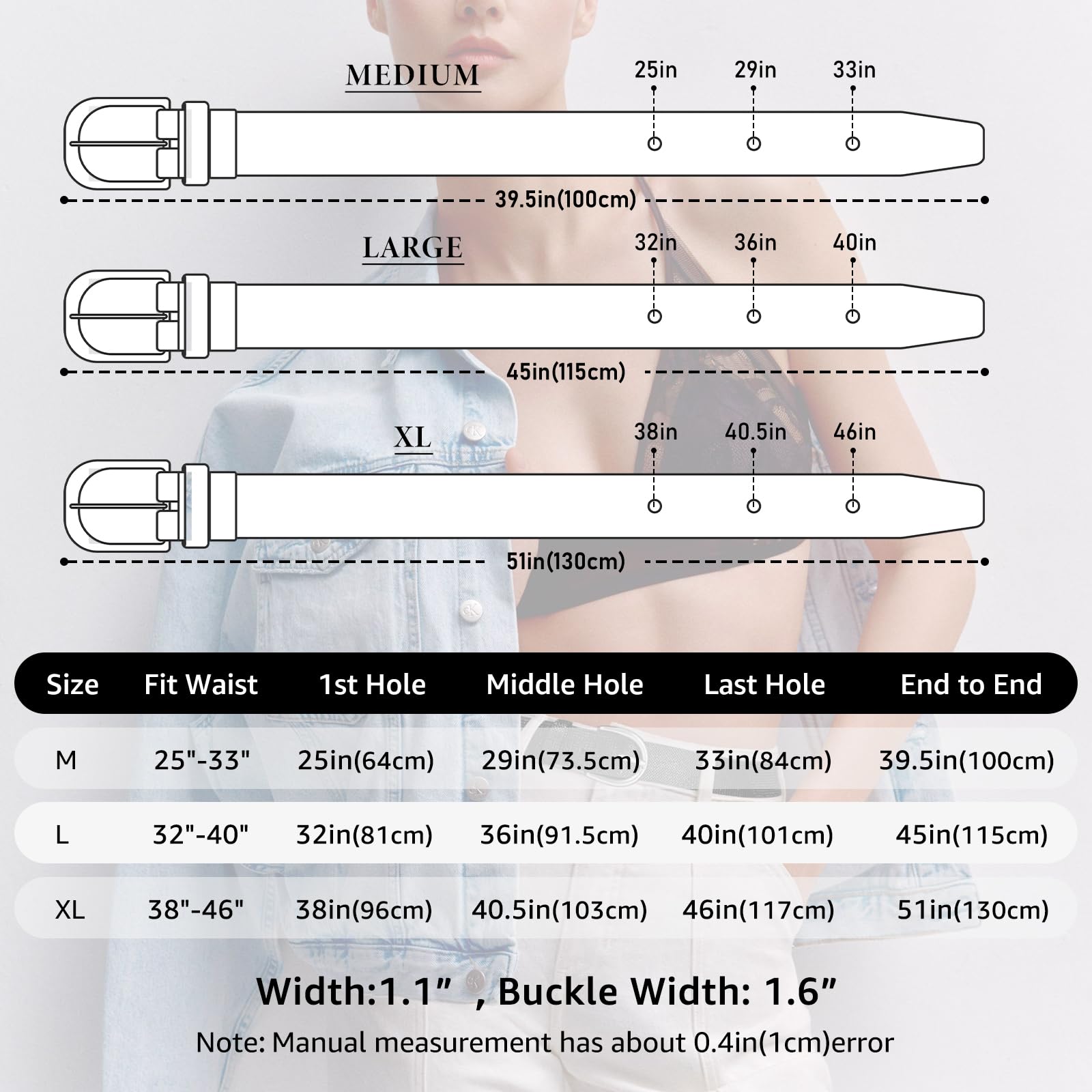 WELROG Rhinestone Belt for Women，Bling Crystal Vintage Belts Shiny Soft for Party Jeans Dresses(white-115)