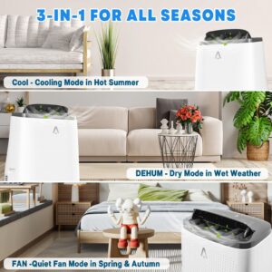 Portable Air Conditioners, 14000BTU Air Cooler with Drying, Fan, Sleep Mode, 3 Speeds, 24H Timer Function, Remote Control, Cools Room up to 750 Sq. ft, Air Cooling Fan for Home & Office Use…