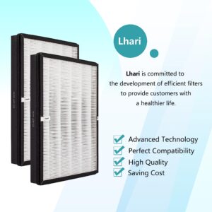 TTAP003 Replacement Filter, Compatible with TaoTronics TT-AP003 Air Purifier and VIVOSUN 5-in-1 Air Purifier, 3-in-1 Premium H13 True HEPA Filter, 2-Pack