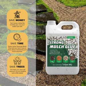 Oycevila Strong Concentrate Mulch Glue, Gravel Binder Mulch Glue, Non-Toxic Mulch Glue, Mulch Landscape Lock Adhesive Pea Gravel Stabilizer, Mulch Rock Glue for Landscaping Pea Gravel & Bark