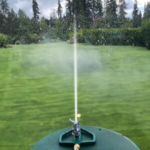 Hourleey Pulsating Impact Sprinkler with Metal Base, Heavy Duty Circular Zinc Alloy Sprinkler with Sprinkler Head, Garden Hose Sprinklers System for Large Area Lawn Yard Garden