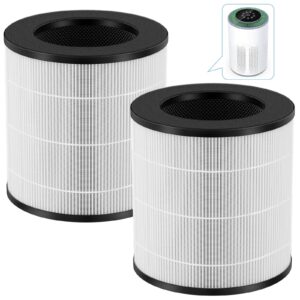 2 pack a2 replacement filter compatible with ameifu gdap1w and vewior a2 (clearair-a2) air purifier, 3-in-1 high-efficiency h13 true hepa air cleaner filter for pollen dust pet dander smoke