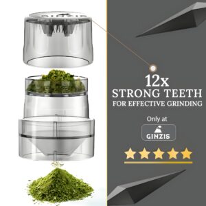 Ginzis 3-In-1 Herb Grinder Cone Loader Grinder Roller - Portable Grinder and Cone Filler, All-In-One Rolling Machine and Travel-Friendly Cone Storage - Includes 8 Carbon-Filtered Pre-Rolled Cones