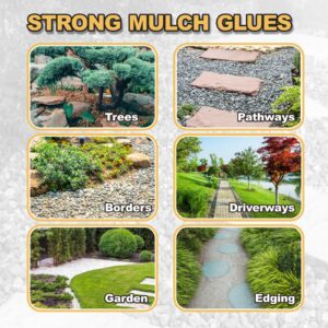 Oycevila Strong Concentrate Mulch Glue, Gravel Binder Mulch Glue, Non-Toxic Mulch Glue, Mulch Landscape Lock Adhesive Pea Gravel Stabilizer, Mulch Rock Glue for Landscaping Pea Gravel & Bark