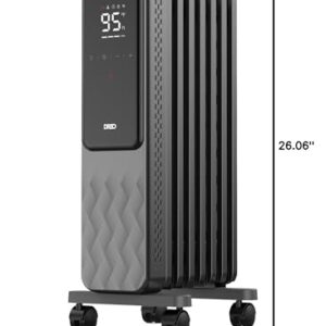 Dreo Oil Filled Radiator, Electric Radiant Heaters for indoor use Large Room with Remote Control, Child Lock, 4 Modes, Overheat & Tip-Over Protection, 24h Timer, Digital Thermostat, Quiet, 1500W