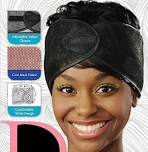 DONNA Mesh Wrap 1pc HEADBAND, Silk Wraps, Mesh Wrap for Women’s Hair, Face Wash, Makeup Hair Accessories Headbands (BLACK)