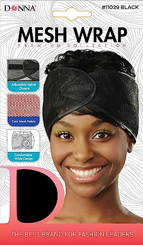 DONNA Mesh Wrap 1pc HEADBAND, Silk Wraps, Mesh Wrap for Women’s Hair, Face Wash, Makeup Hair Accessories Headbands (BLACK)