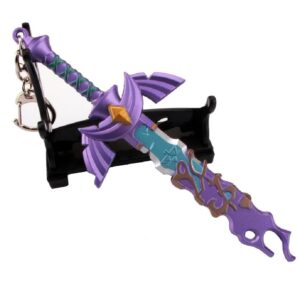 MEETCUTE Decayed MasterSword Keychain Latest,Cool Sword Key Ring for Men and Women Legend of Zeld the Tears Kingdom MasterSword Key chain Cosplay Accessories - Purple