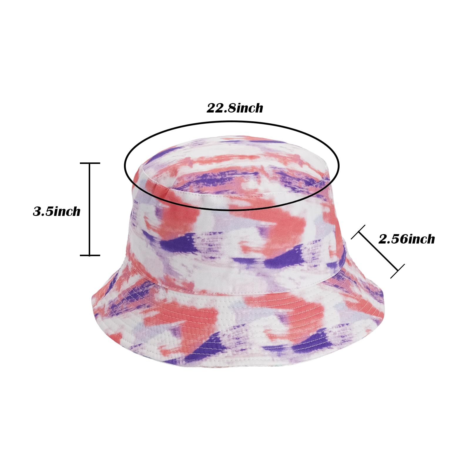 LONULAIN Reversible Bucket Hat for Women Men, Unisex Print Double-Side Wearable Summer Sun Protection Fisherman Hat/Beach Cap