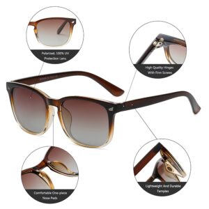 DUSHINE Polarized Sunglasses for Women Classic Retro Style UV400 Protection (3 Pack)