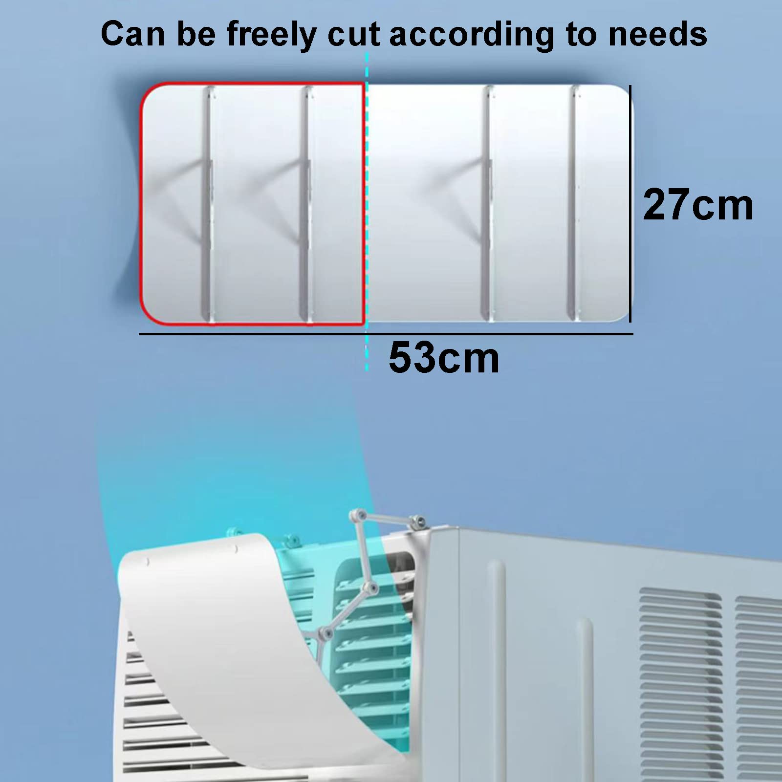 Window Ac Unit Air Deflector, Window Ac Vent Deflector, Air Conditioner Wind Deflector, Could Be Cut Freely, Prevent Direct Blowing