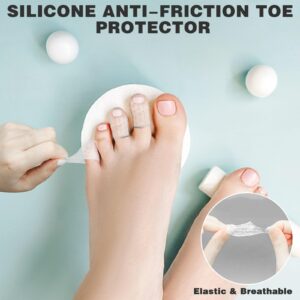 30Pcs Silicone Anti-friction Toe Protector Women, Breathable Toe Covers Sleeves Toe Protectors Caps Little Big Pinky Toe Protector for Men Women, Toe Guards for Feet Calluses Ingrown Toenails(Clear)