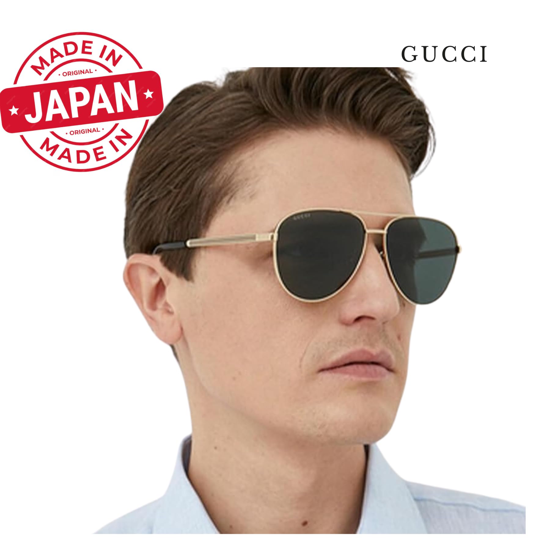 Gucci GG1233SA Designer Aviator Shape Sunglasses: Aviator Frame Eyewear with Non-Polarized Lenses - Epitome of Luxury and Style