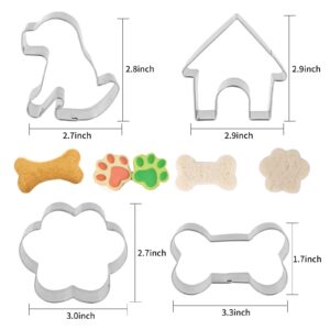 Dog Bone Cookie Cutter ANCKNE Bone Shape Cookie Cutter set Stainless Steel Homemade Dog Biscuit Treats Cutter 4 Pieces