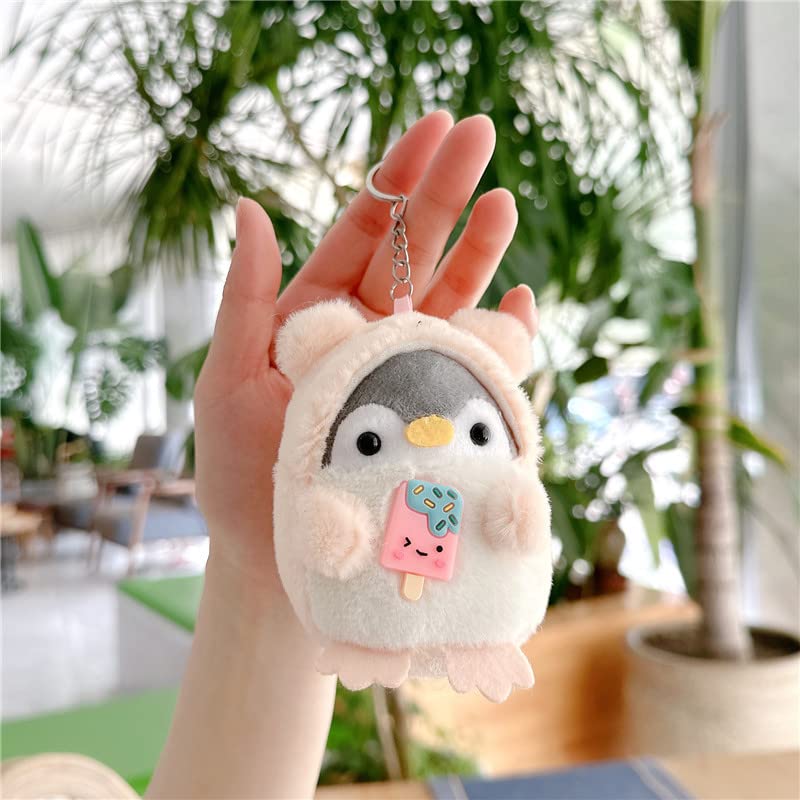 Ordabi 4 PCS Kawaii Plush Penguin Keychain for Purse Fairycore Stuffed Animal Keyring Pendant Fluffy Cutecore Charms Accessories