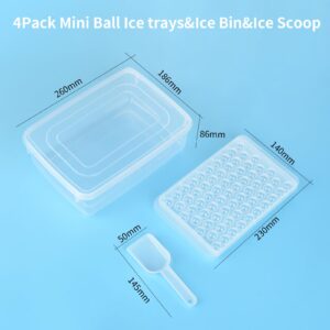 Mini Ice Cube Trays with Lid and Bin,3 Pack Ice Trays for Freezer,261 Pcs Mini Ice Maker,Ice Cube Mold,Small Round Ice Cube Tray Easy Release, Crushed Ice Trays for Chilling Drinks Coffee (Clear)