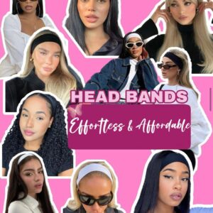 Headbands for Women 16 Pack Elastic Hair Bands for Women' Hair Non Slip Soft Cloth Fabric Sweat Headbands Yoga Running Sport Hair Accessories, Black White Gray Women Headbands