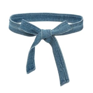 iluvatar women's denim waist belt blue jean waist rope tiny belt for pants dress jeans metal buckle cotton belt