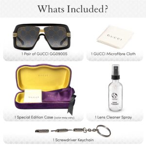 Gucci GG0900S Designer Flat Top Mask Logo Lenses Sunglasses: Mask Frame Eyewear with Non-Polarized Lenses - Epitome of Luxury and Style