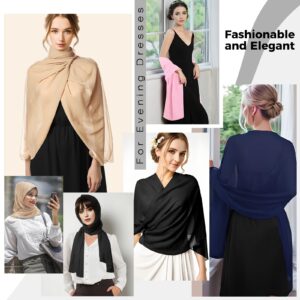 joyliveCY Shawls and Wraps for Evening Dresses, Chiffon Shawl Wraps for Women, Elegant Shawls for Bridal Party, Lightweight Shawl for Dresses or Formal Occasions, Bride Bridesmaid Shawl for Wedding