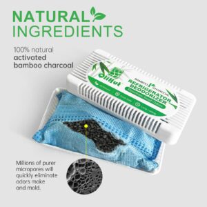 Fridge Deodorizer (5 Pack) Natural and Unscented Activated Charcoal Refrigerator Deodorizer - Fridge Odor Eliminator for Freezers, Coolers, and Lunch Boxes