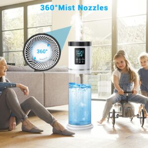 Humidifiers for Bedroom Large Room with Clear Tank, 7-Color Ambient Light,8L 2.1Gal 36dB Ultrasonic Cool Mist Humidifiers with Humidistat, Essential Oil Tray for Home Bedroom Office