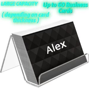 KEHHVCY Business Card Holder for Desk, Business Card Holders Holds Up to 60 Cards, Clear Business Card Holder, Acrylic Card Holder for Business Card Display, Exhibition and Office(3 Pcs